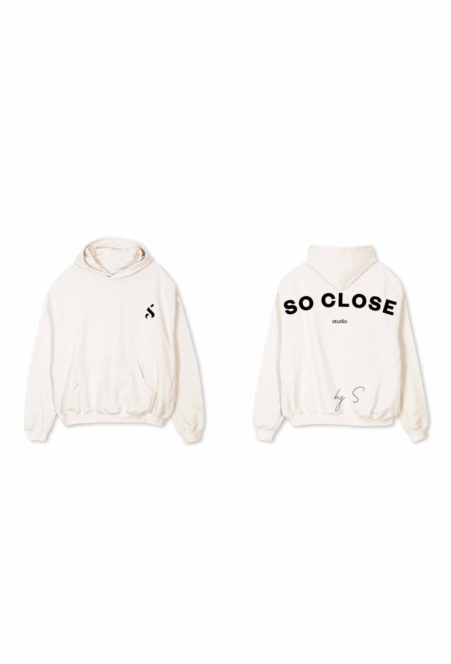 Heavyweight Off white hoodie - So close "by S"