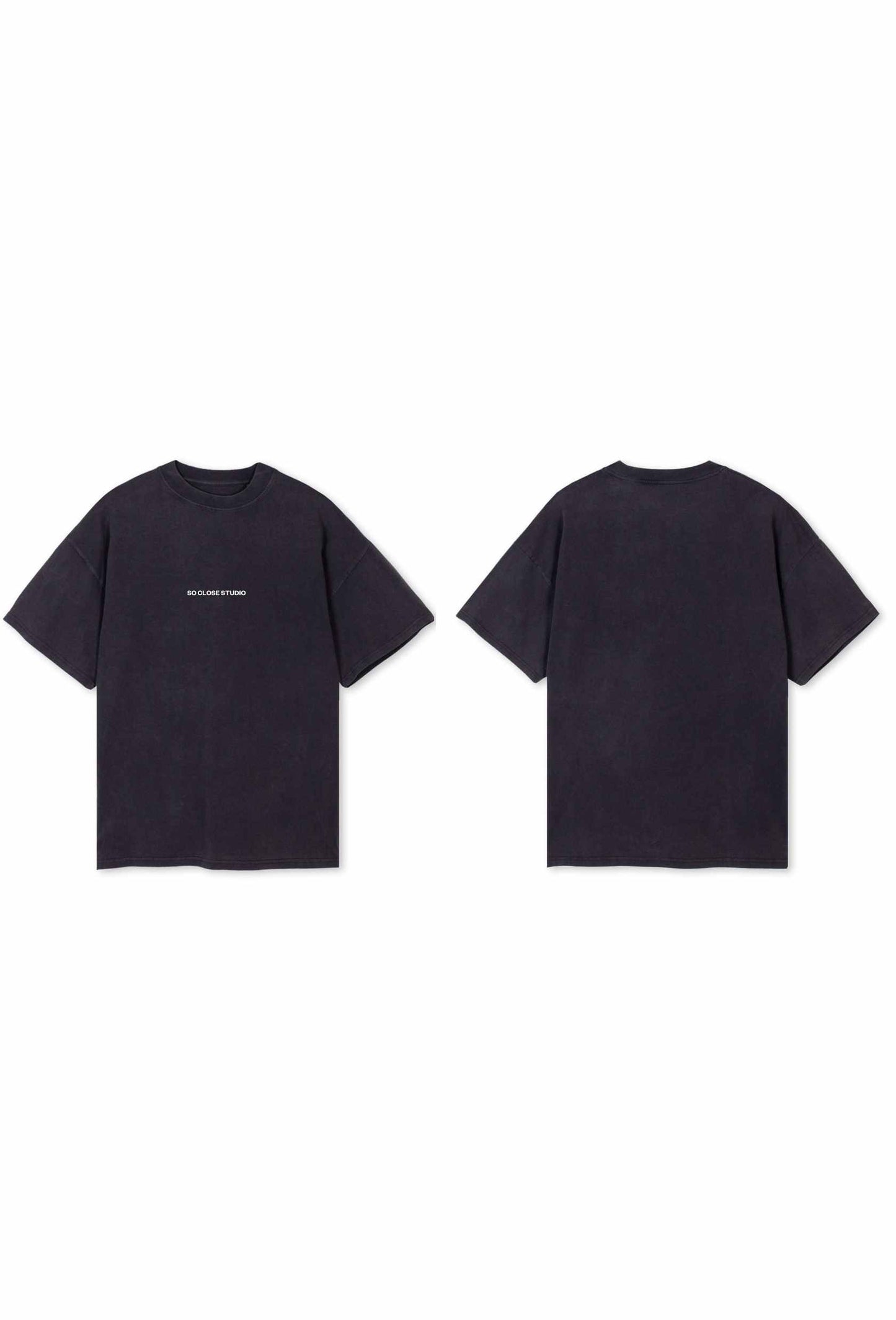 Heavyweight Washed gray t-shirt - "So close studio"