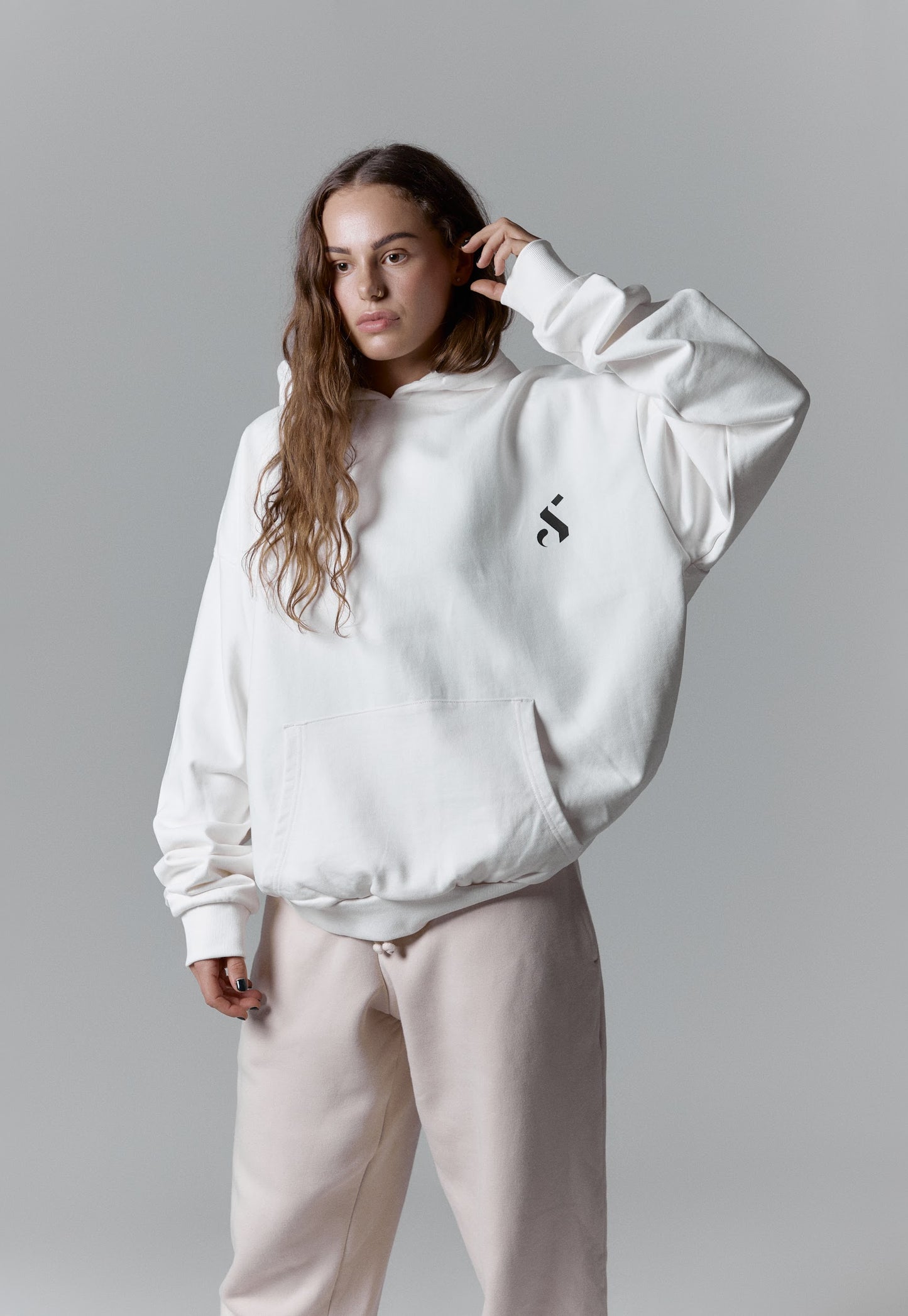Heavyweight Off white hoodie - "S"