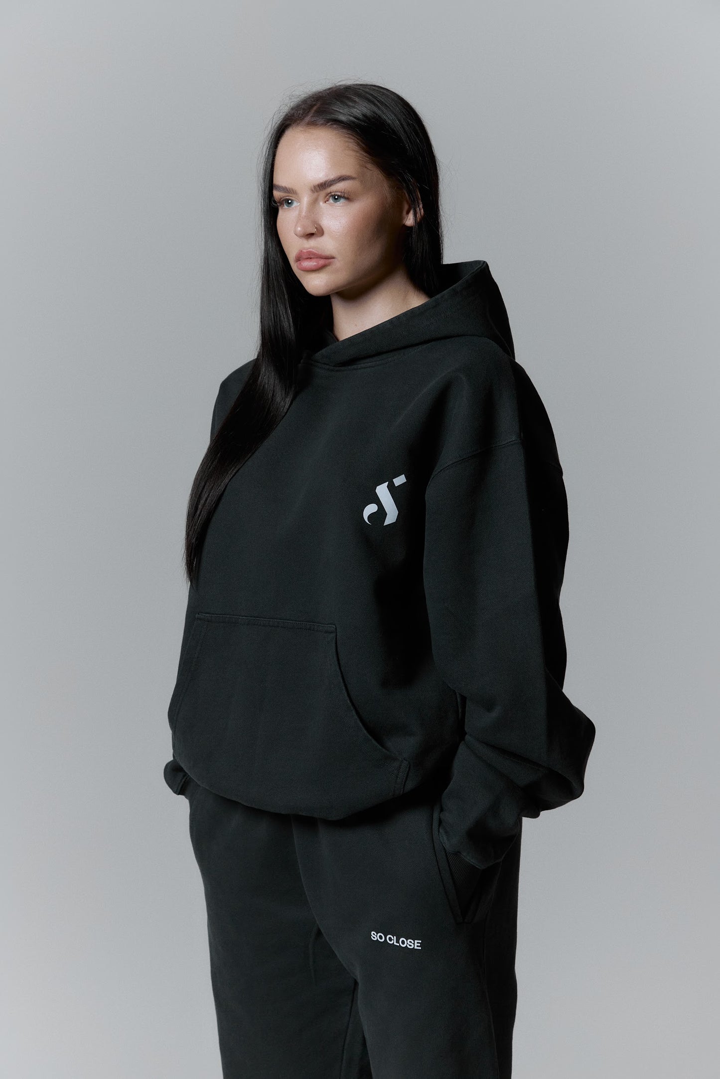 Heavyweight Washed gray hoodie - "S"