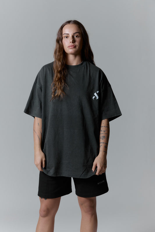 Heavyweight Washed grey t-shirt - "By S"
