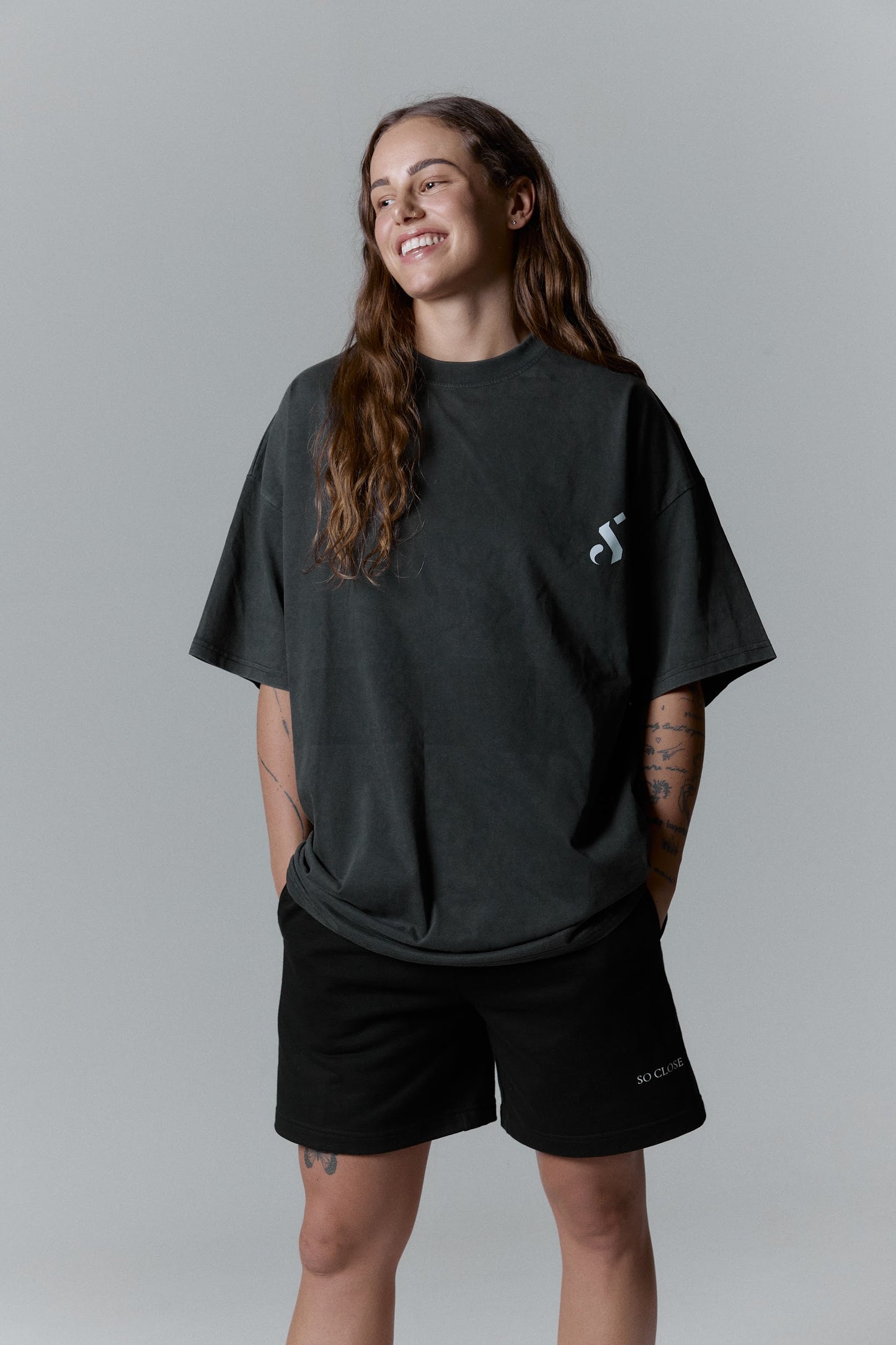 Heavyweight Washed gray t-shirt - "By S"