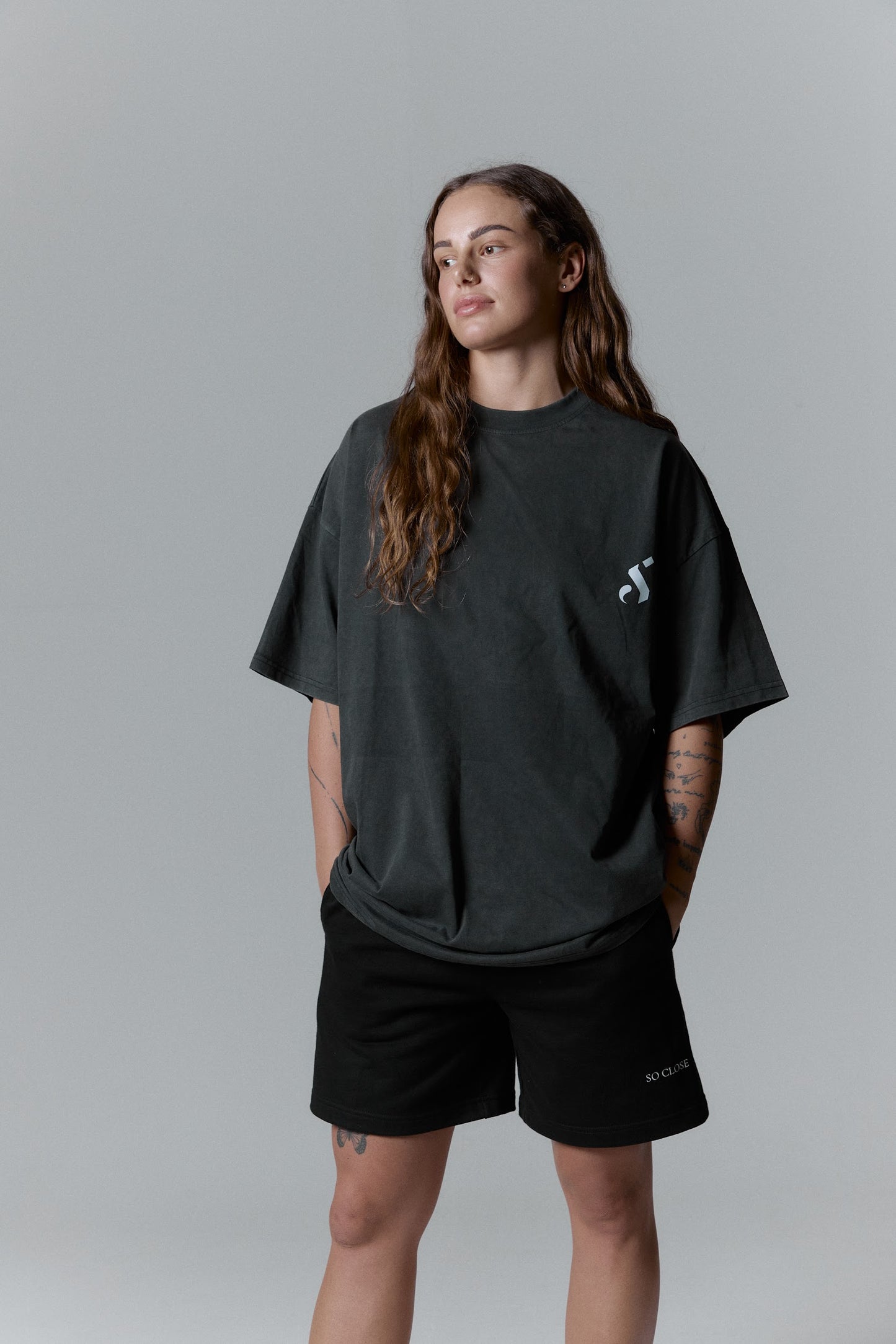 Heavyweight Washed gray t-shirt - "By S"