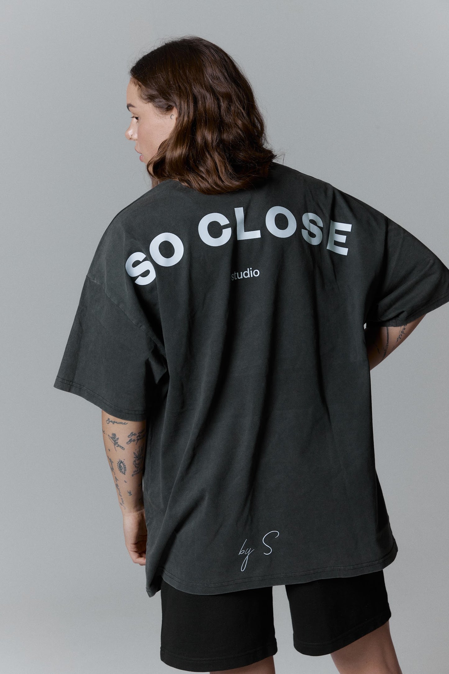 Heavyweight Washed gray t-shirt - "By S"