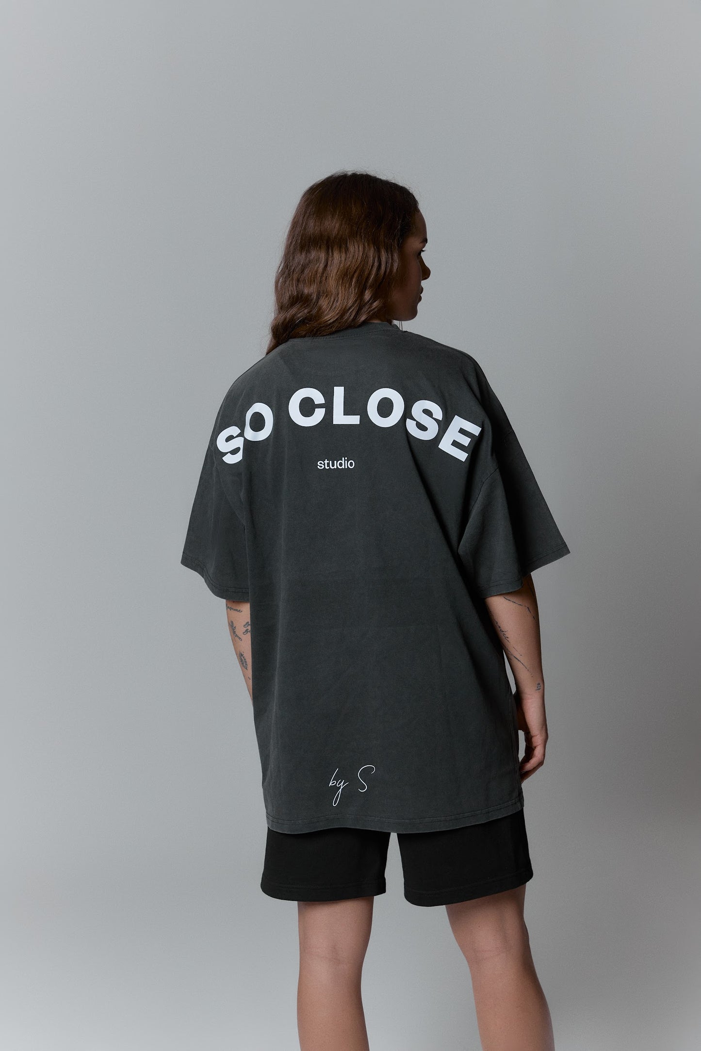Heavyweight Washed gray t-shirt - "By S"