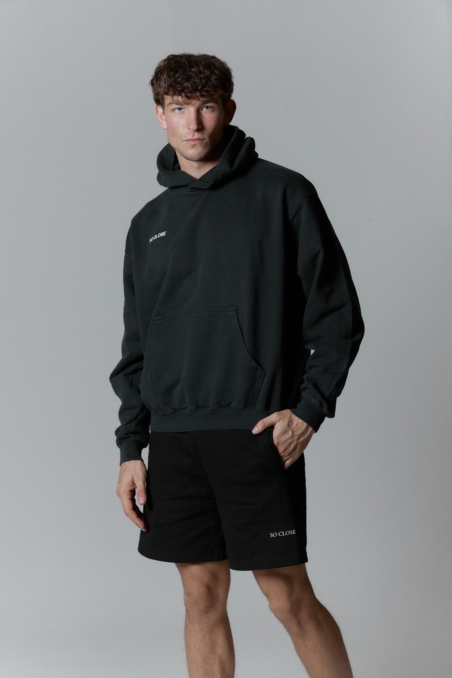 Lightweight washed gray hoodie - "S"