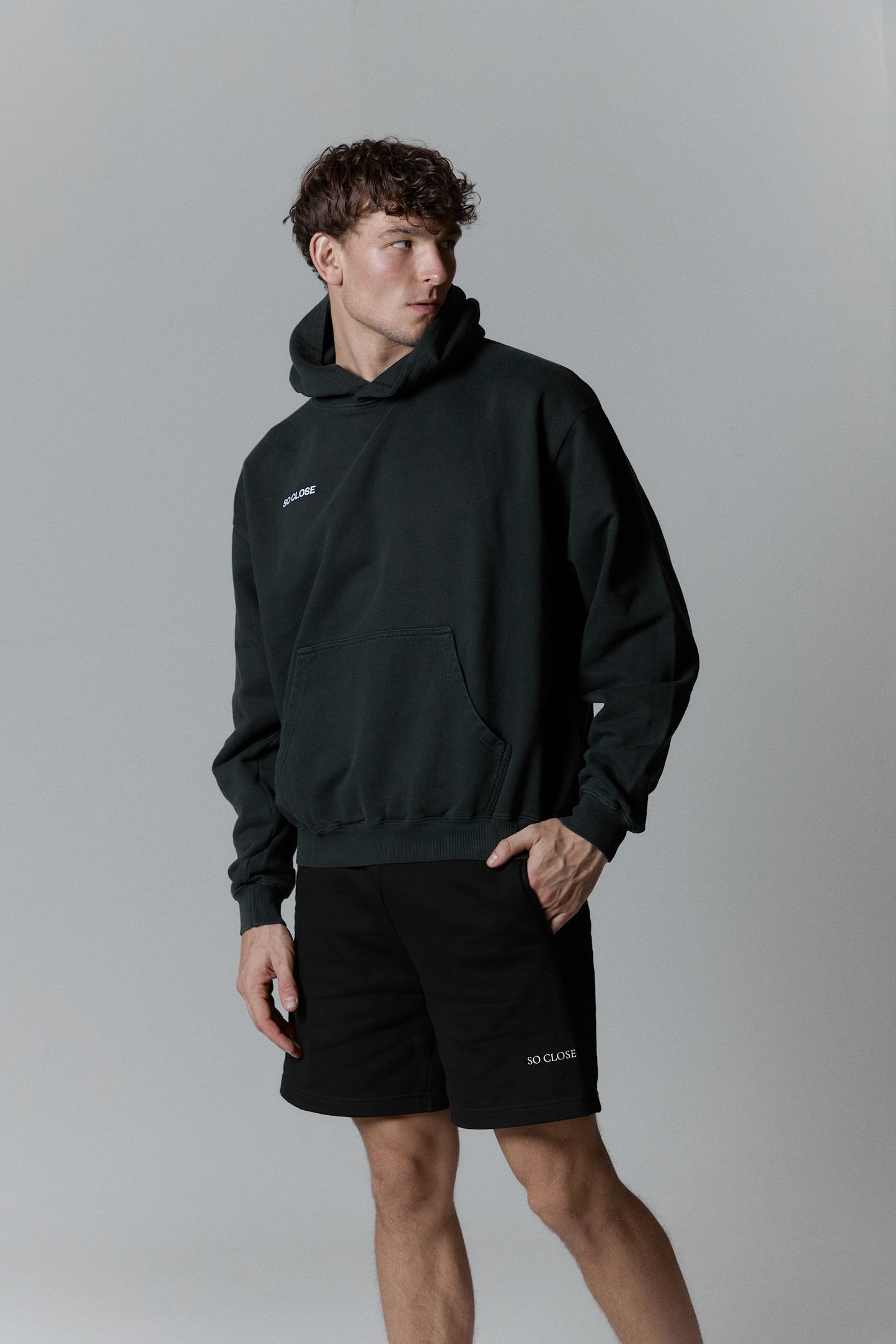 Lightweight washed gray hoodie - "S"