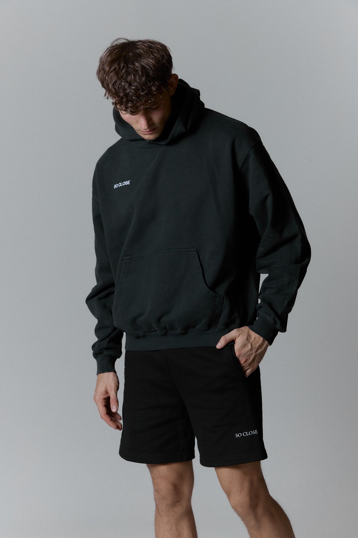 Lightweight washed gray hoodie - "S"