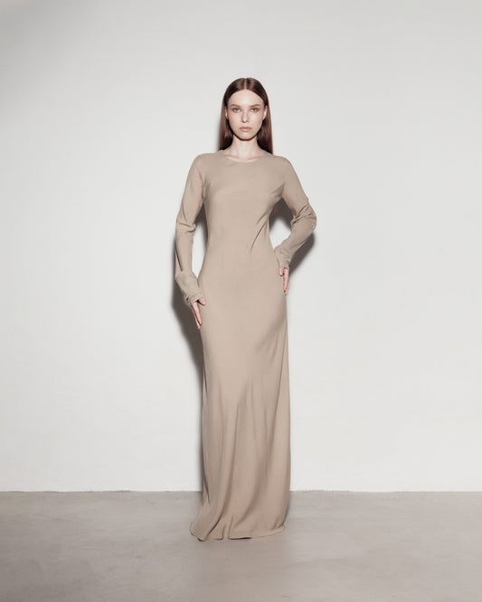 Long-sleeved dress. Ordinary