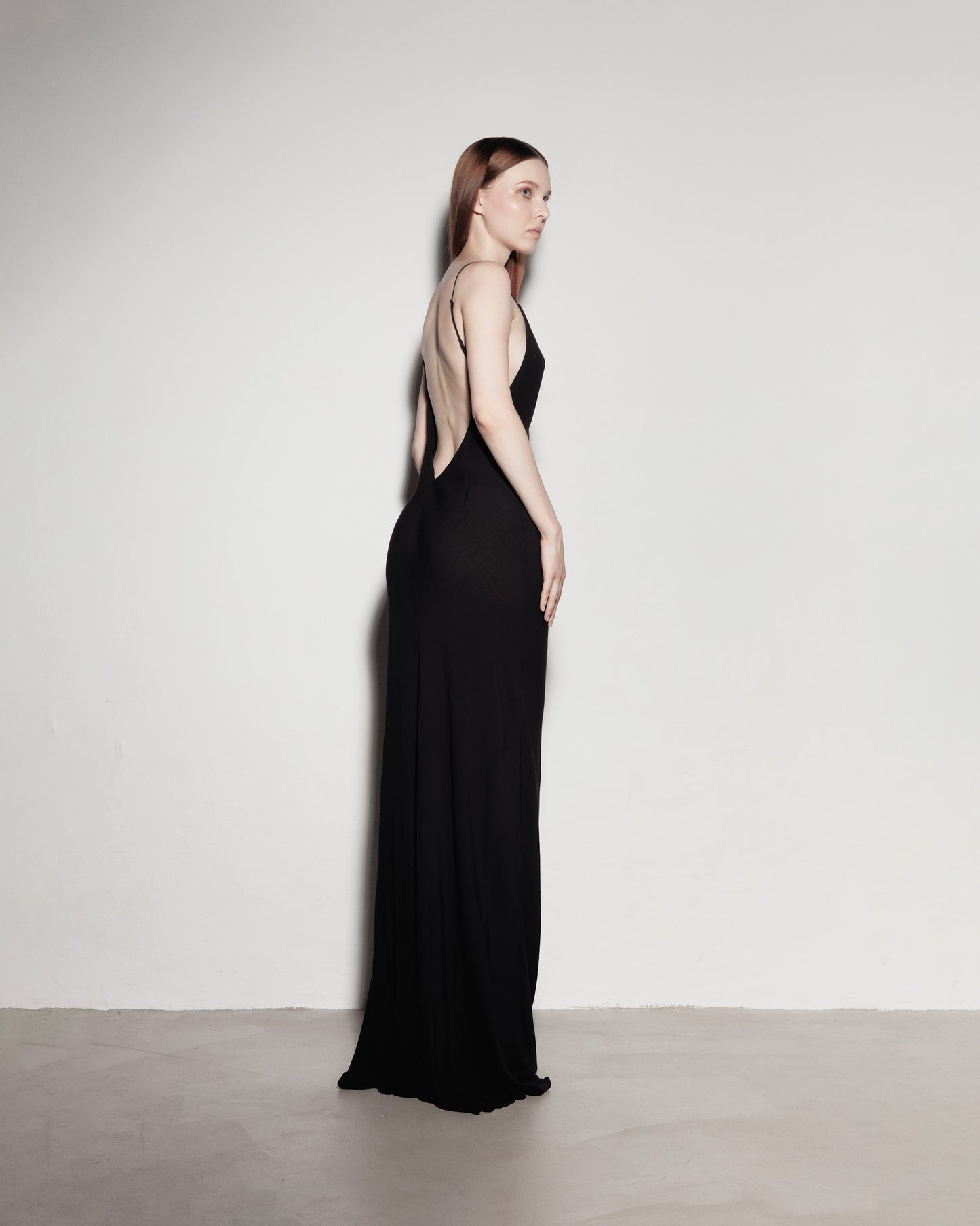 Max's dress with her back exposed. Black