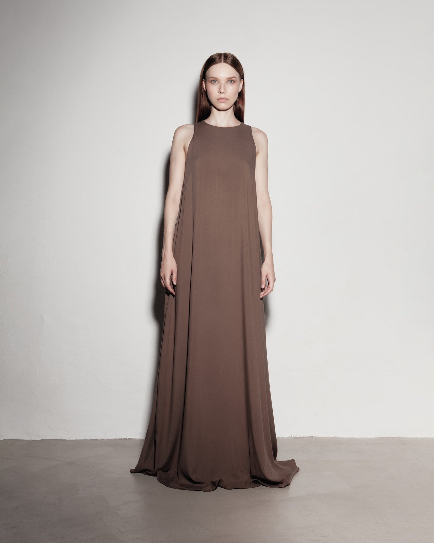 Loose MAXI dress. Brown