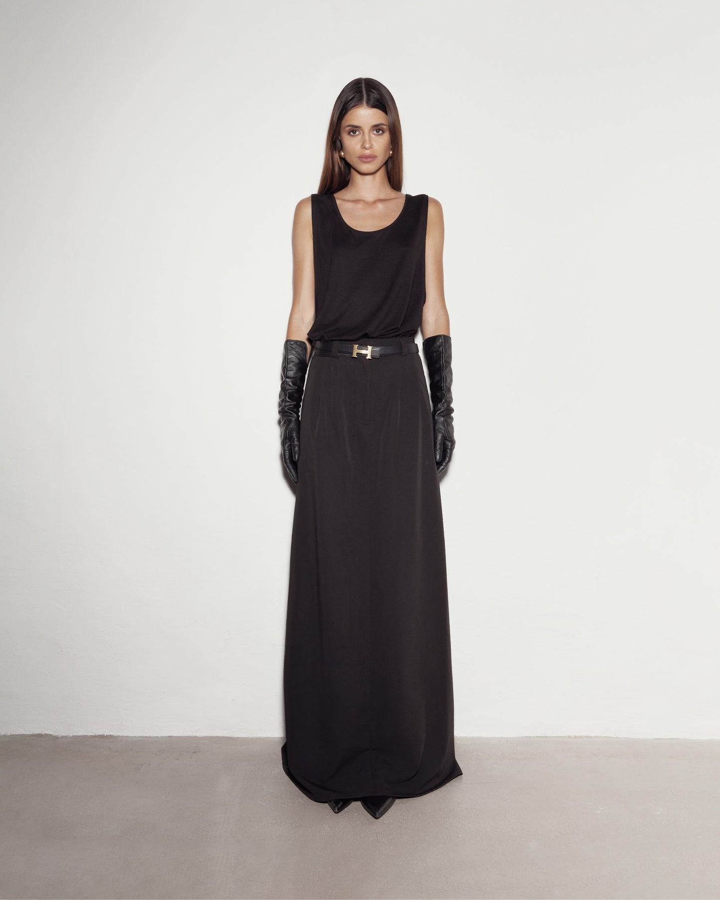 "OFFICE" MAXI skirt. BLACK