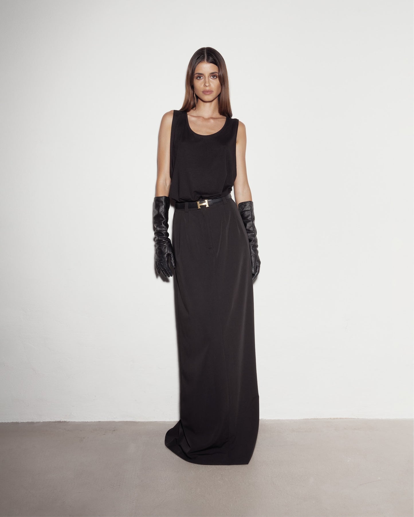 "OFFICE" MAXI skirt. BLACK