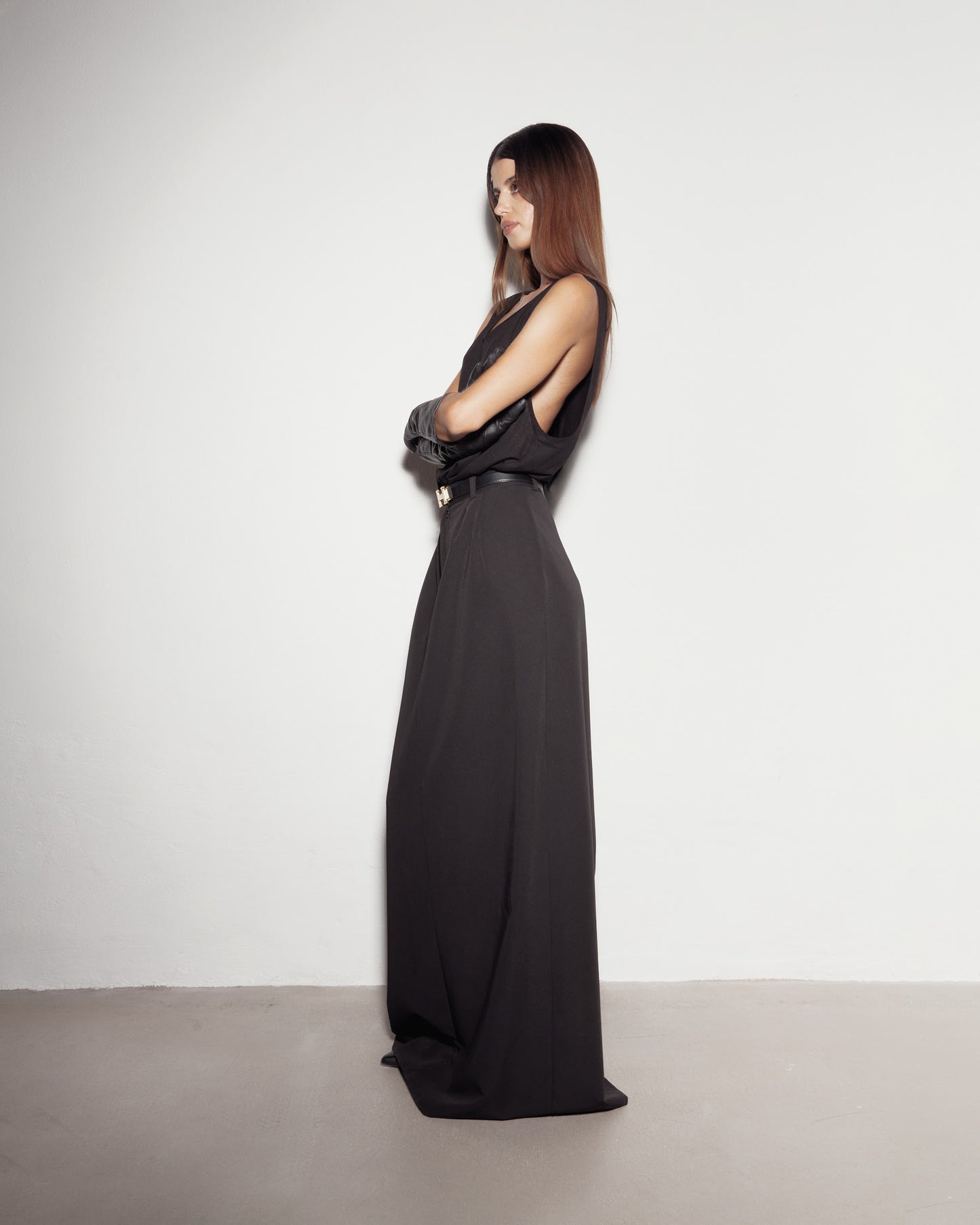 "OFFICE" MAXI skirt. BLACK