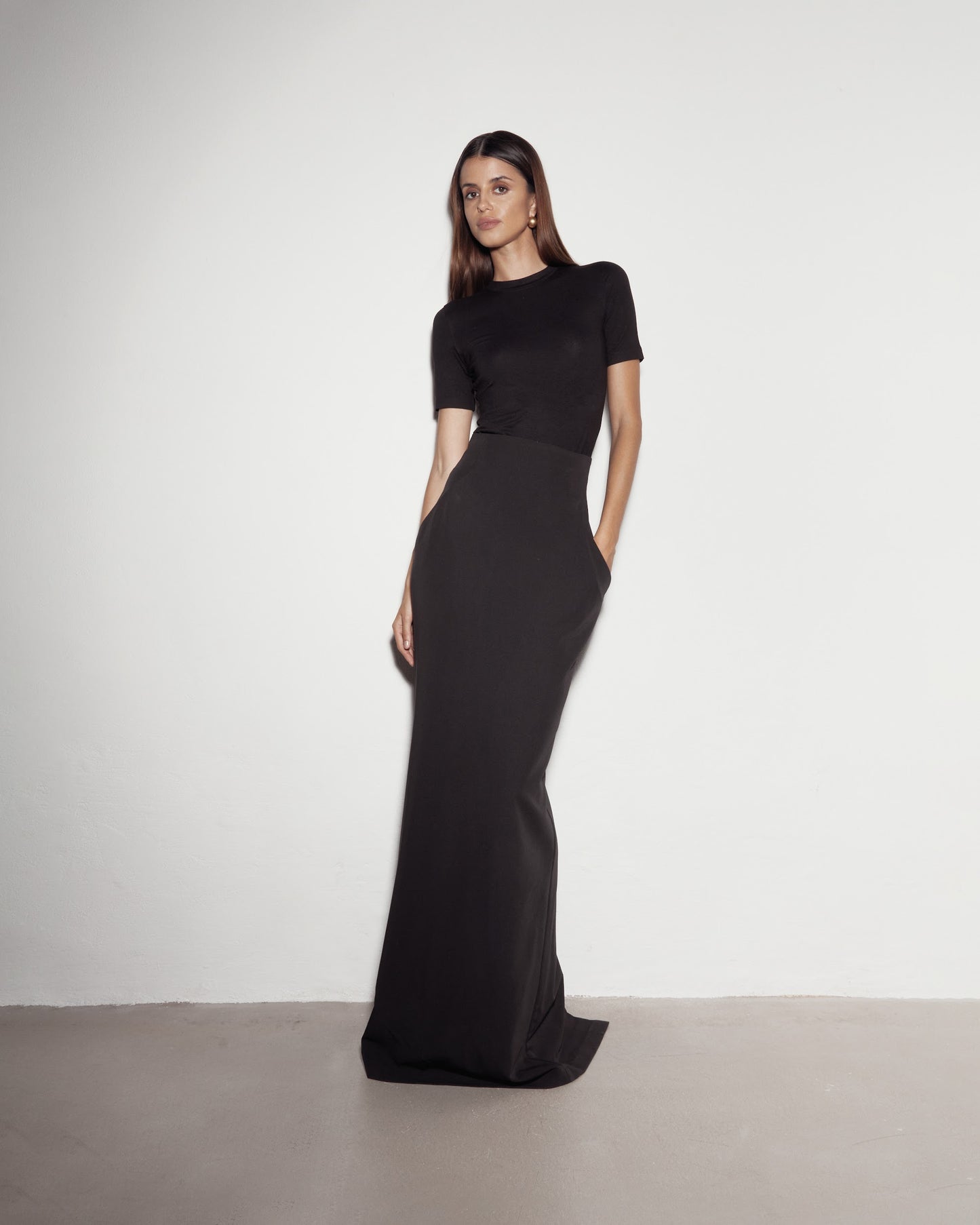 ICONIC MAXI skirt. BLACK