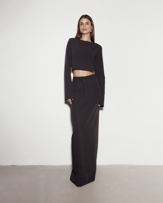 OPEN BACK TOP. Black