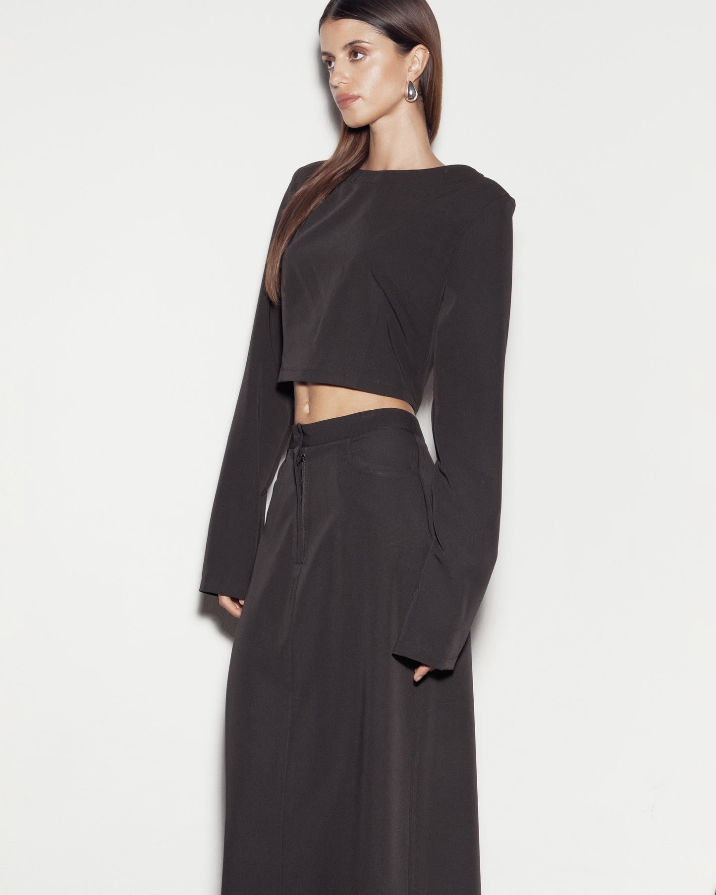 OPEN BACK TOP. Black