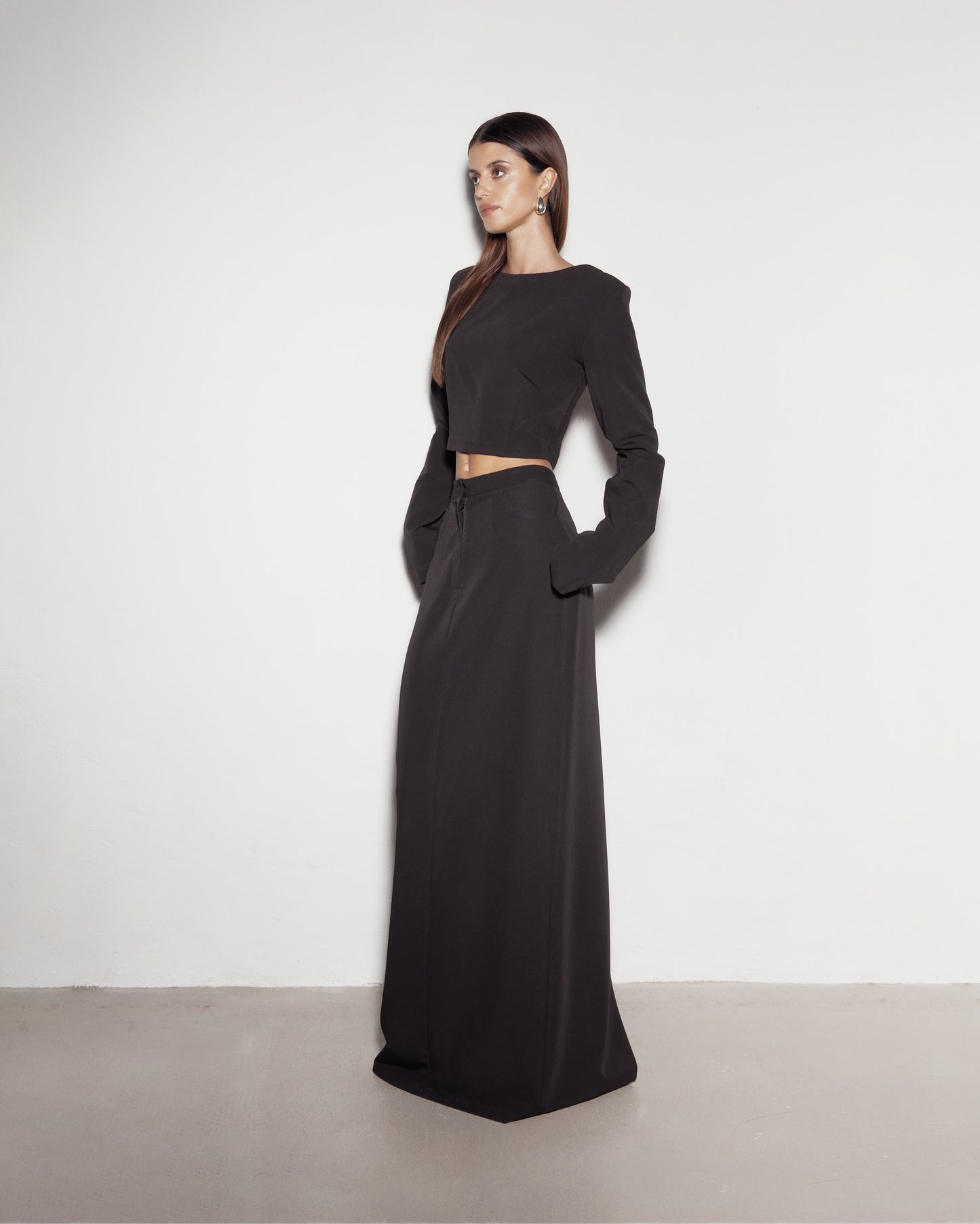 OPEN BACK TOP. Black
