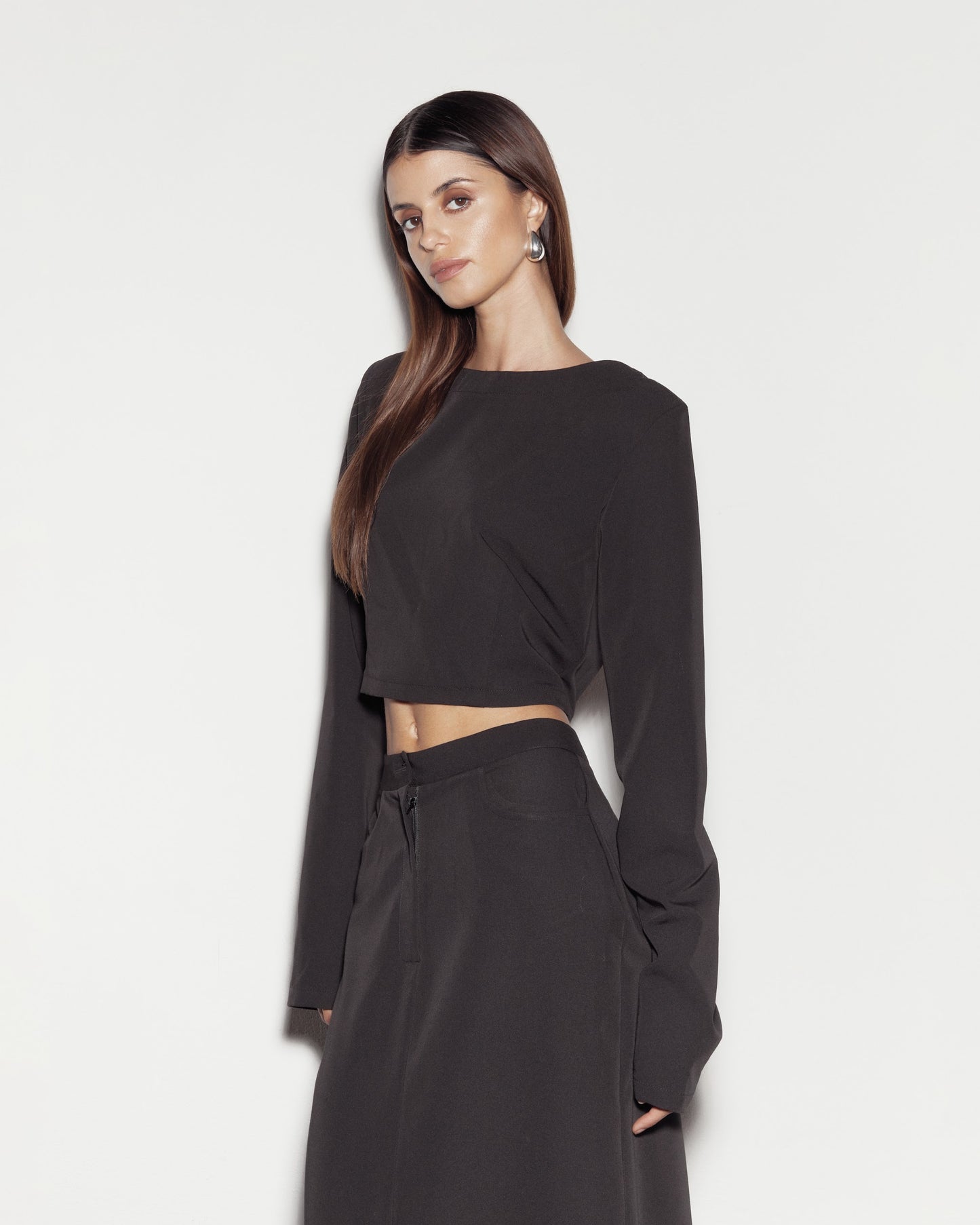 OPEN BACK TOP. Black