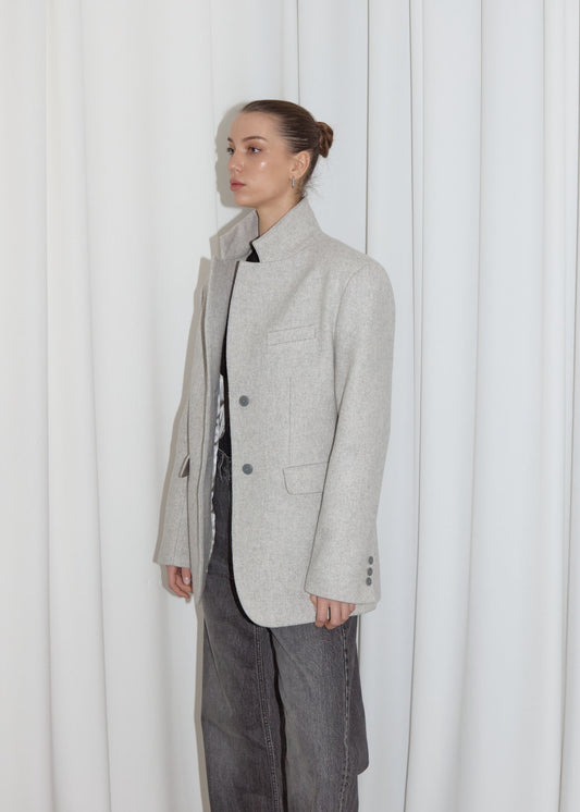 WOOL BLAZER. GREY