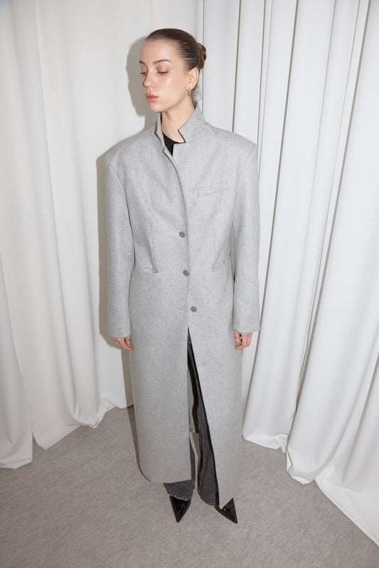 WOOL COAT. GREY