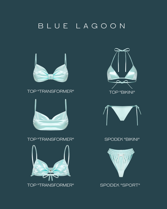 Top "Transformer" + Spodek "Bikini" - Blue Lagoon