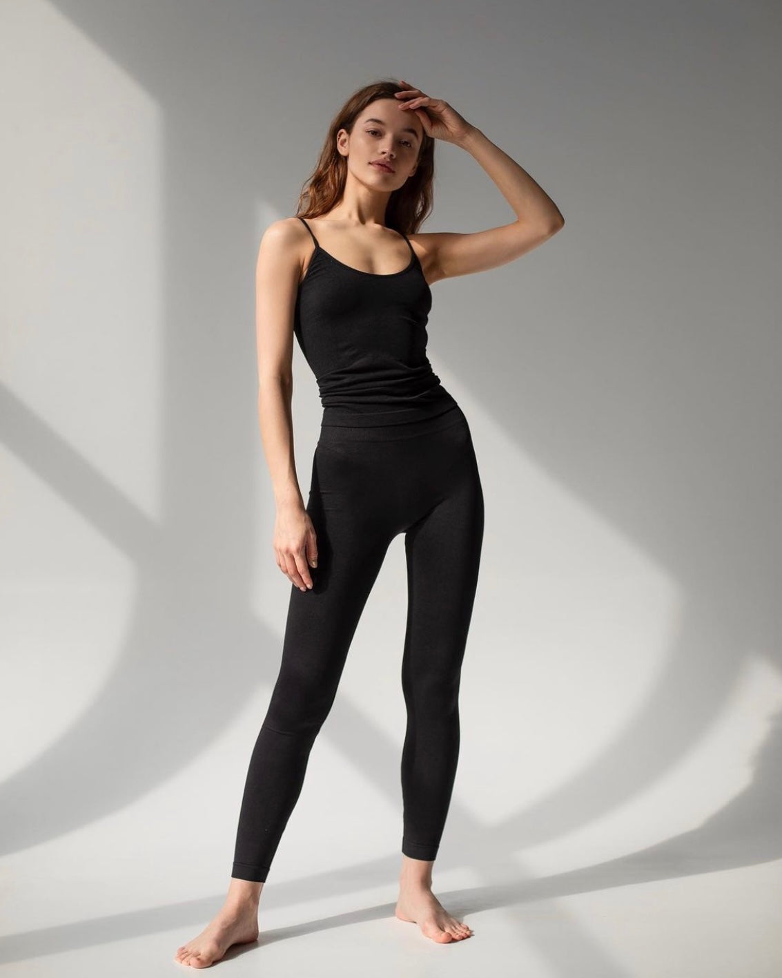 String top & Leggings Set - Night Black