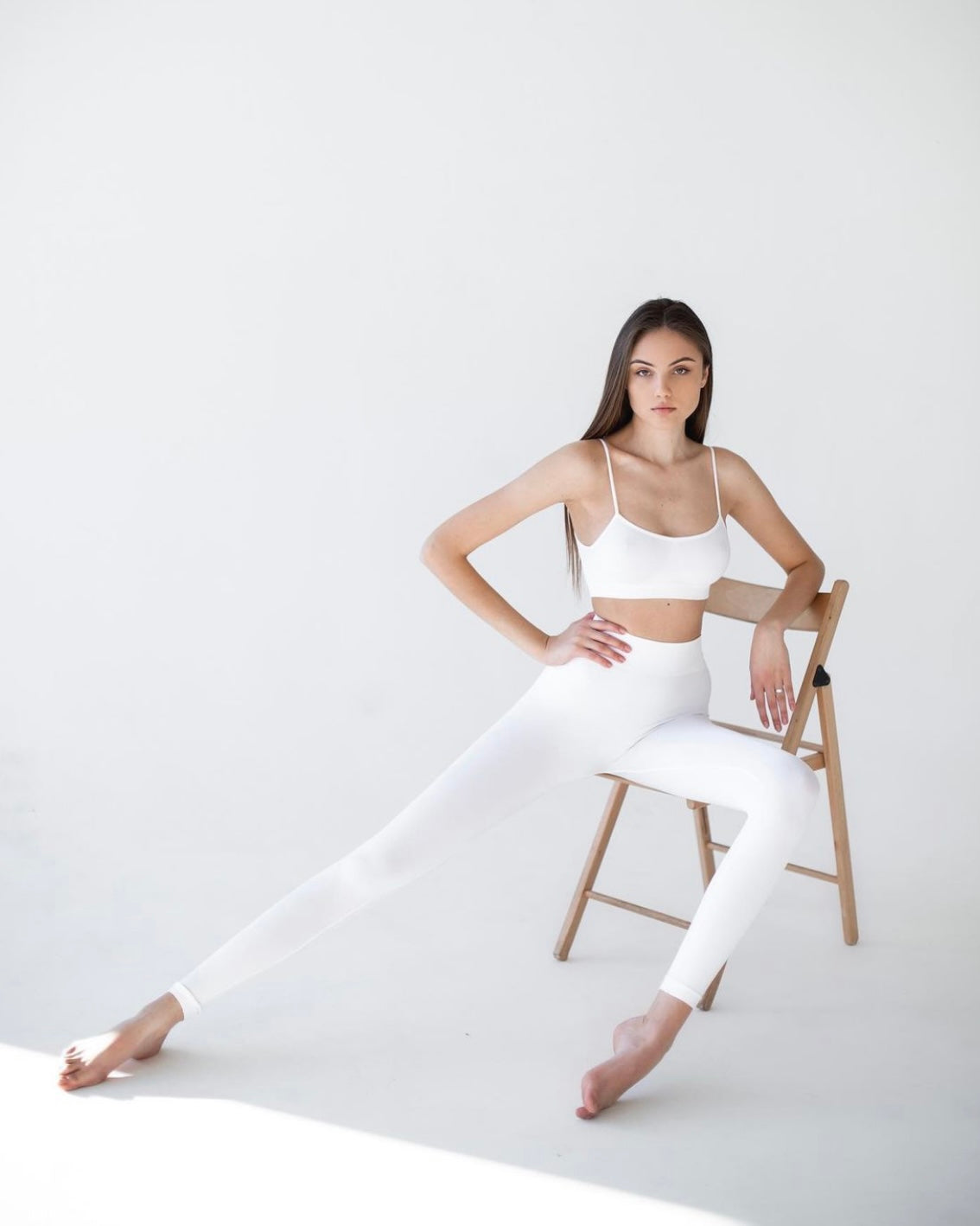 String top & Leggings Set - Pure White