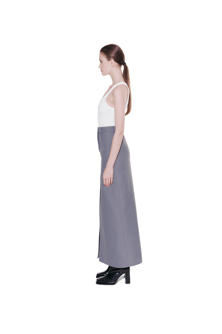 SET: MIDI SKIRT, CORSET. GRAY- PURPLE.