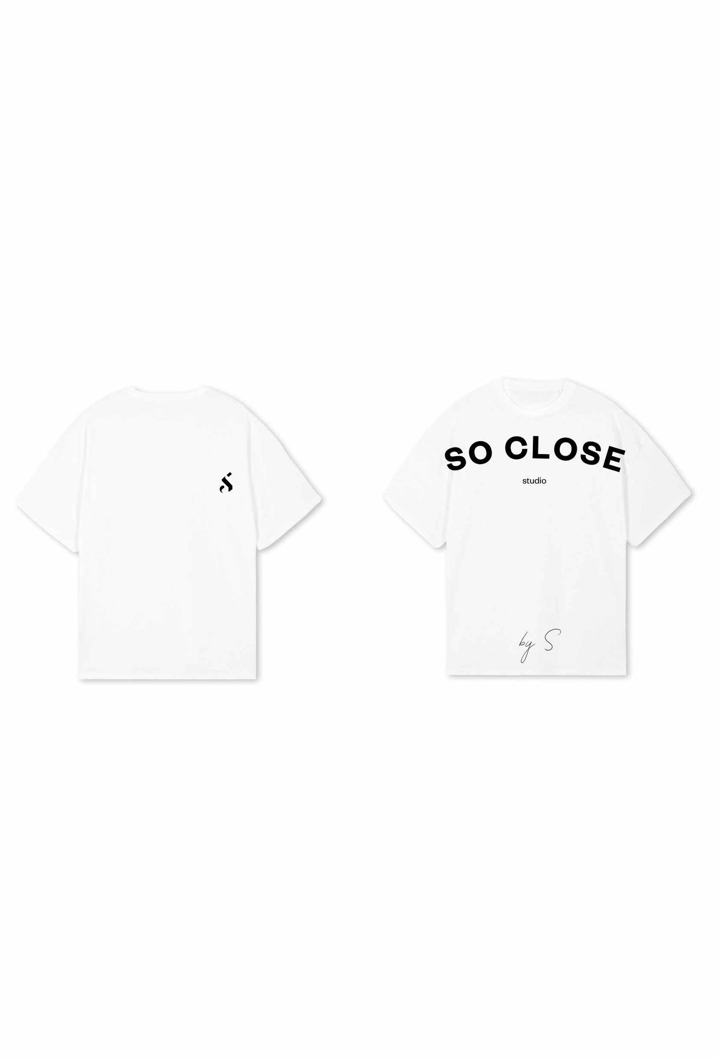 Heavyweight White t-shirt - "By S"