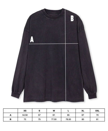 Heavyweight Washed grey longsleeve - "So close studio"