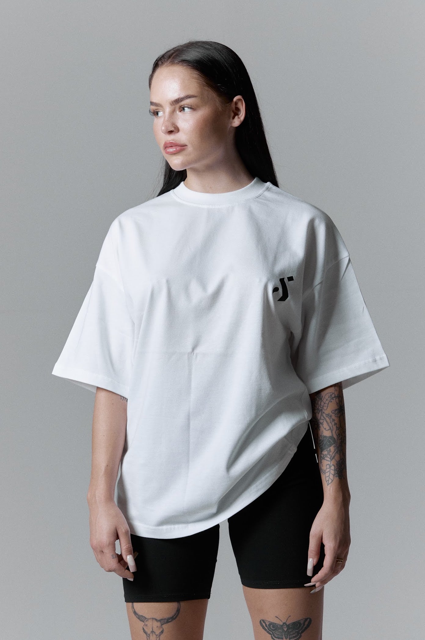 Heavyweight White t-shirt - "By S"