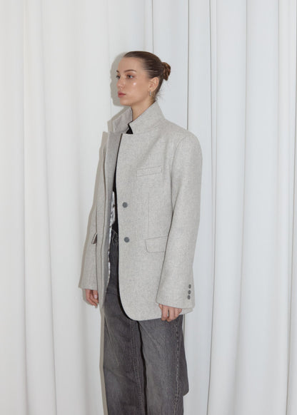 WOOL BLAZER. GREY