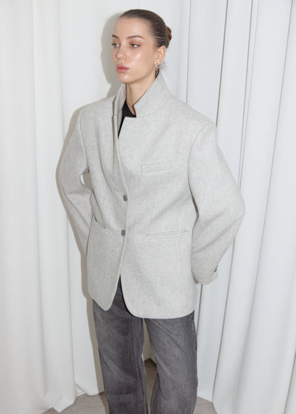 WOOL BLAZER. GREY