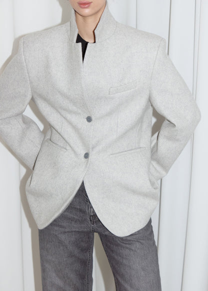 WOOL BLAZER. GREY