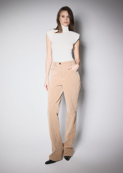 90’S TROUSERS. BEIGE VEGAN SUIDE